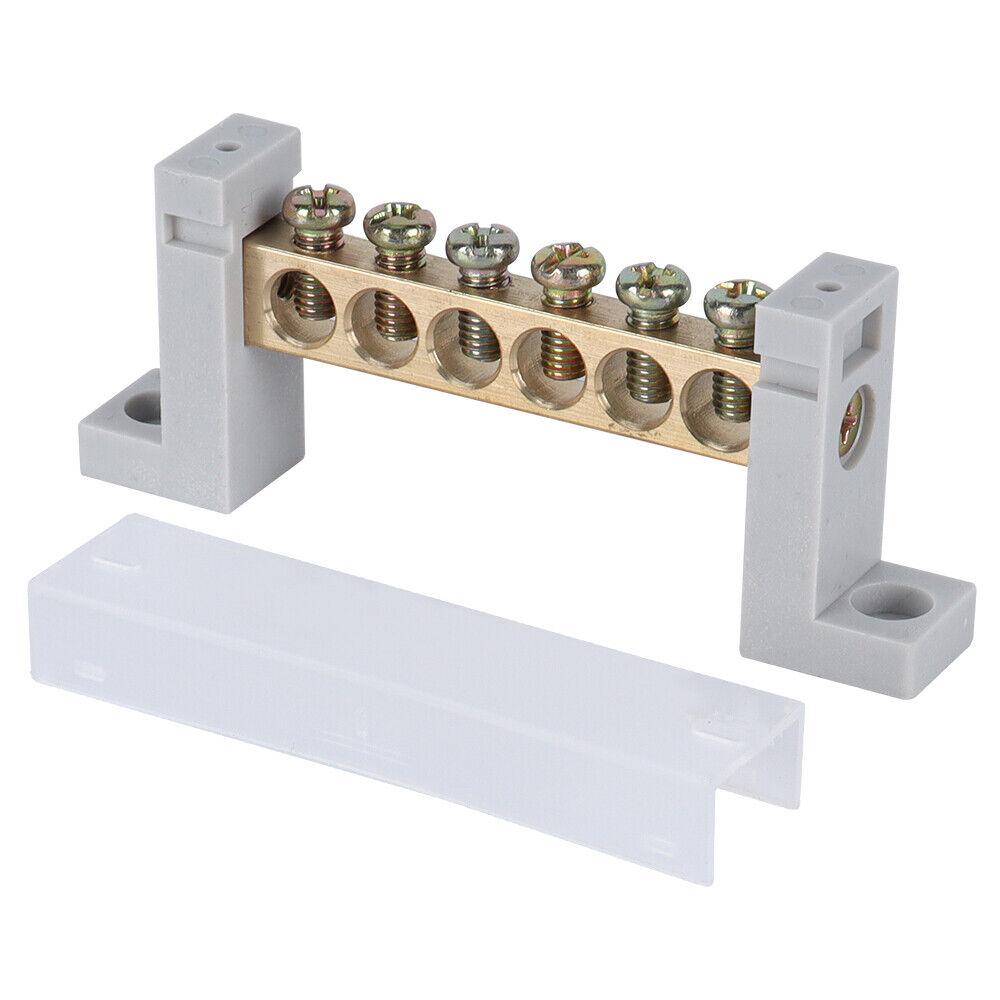 2 peças de terminal de cobre 12V 150A barra de barramento de 6 vias bloco de distribuição de aterramento painel + 12 peças de terminal