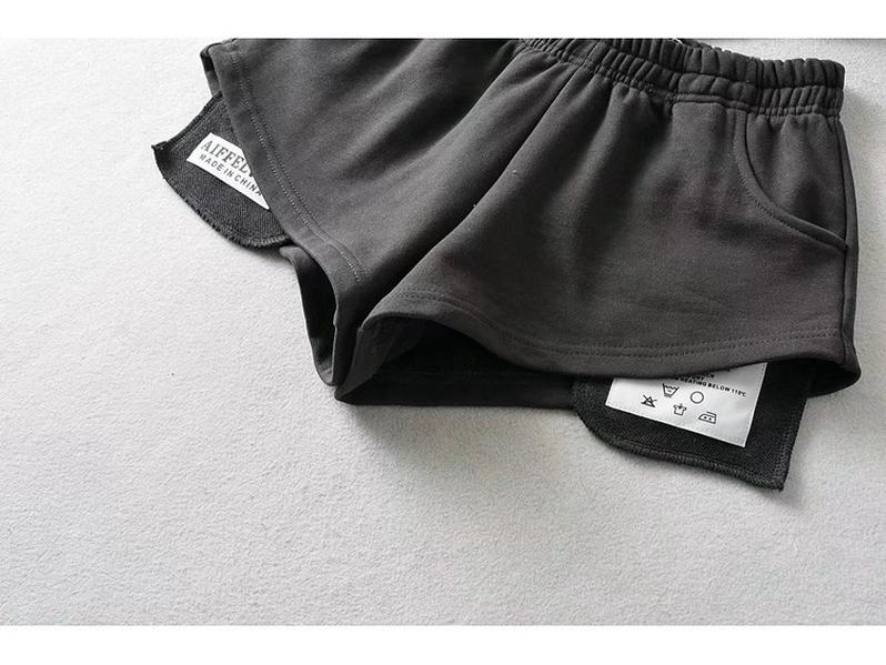 Summer Spicy Girl Style Elastic Waist Patchwork High Waist Wide Leg Casual Shorts for Women
