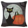 New Halloween Pillow Cartoon Cat Linen Printed Pillow Cover Nordic Funny Decorative Cushion
