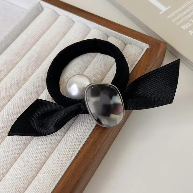 Elastic Hair Bands Scrunchies for Women Korean Style Pearl Bowknot Hair Rope Ties Hair Accessories Ponytail Holder Rubber Bands