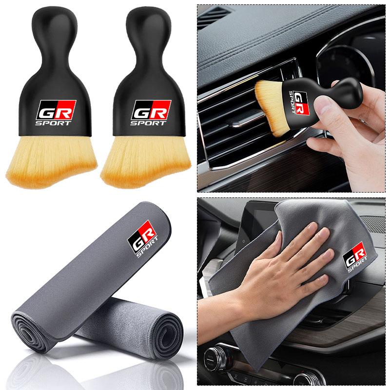 GR Car Interior Cleaning Soft Brush Car Wash Towel Microfiber Cleaning Rag Cloth for Toyota Trd Chr Auris Avensis Camry Corolla Yaris