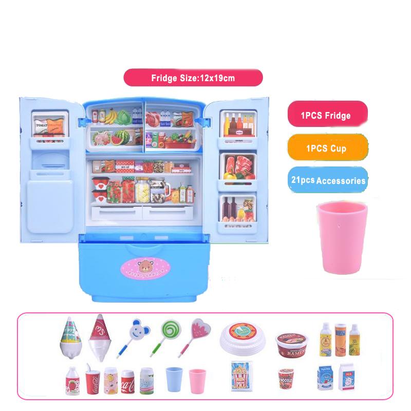 Zestaw DIY Zabawka Jedzenie Napoje Lodówka Mini Lodówka Dwudrzwiowa Akcesoria Meblowe Zabawki Edukacyjne Zestaw Dla Dzieci Prezenty