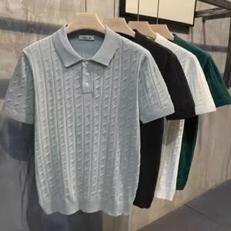 Men's Slim Fit Short-Sleeve Polo Shirt - Middle-Aged Spring/Summer Business Casual Fashion