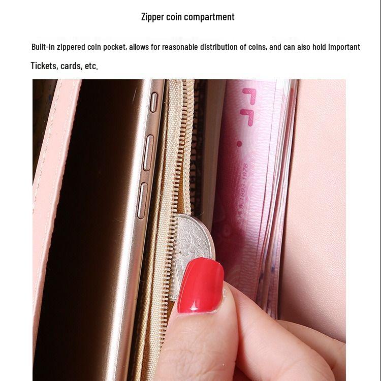 Dámská módní velkokapacitní peněženka psaníčko a mincovník s držákem na karty