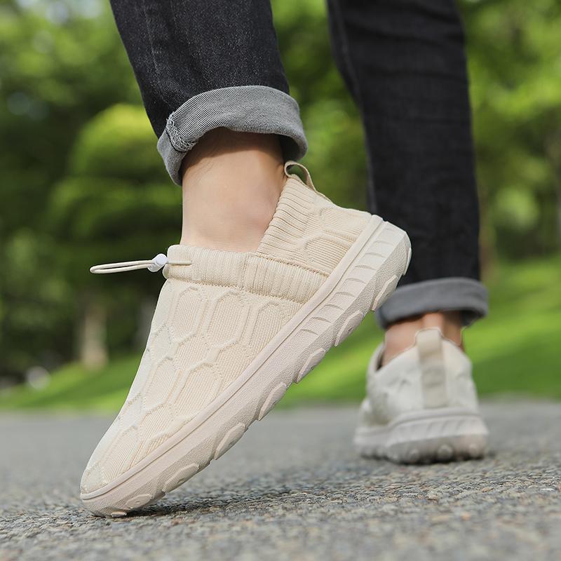 Breathable Knitted Casual Sports Shoes Wide Toe Box Walking Shoes Light Elastic Outdoor Shoes Non-slip Sneakers