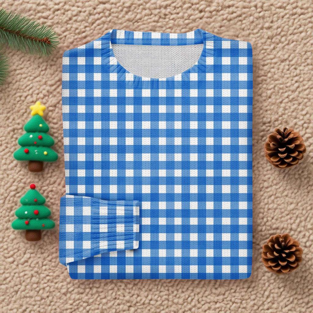 Long Sleeve Pullover Sweaters For Women O Neck Casual Cute Printing Knit Oversized Sweater