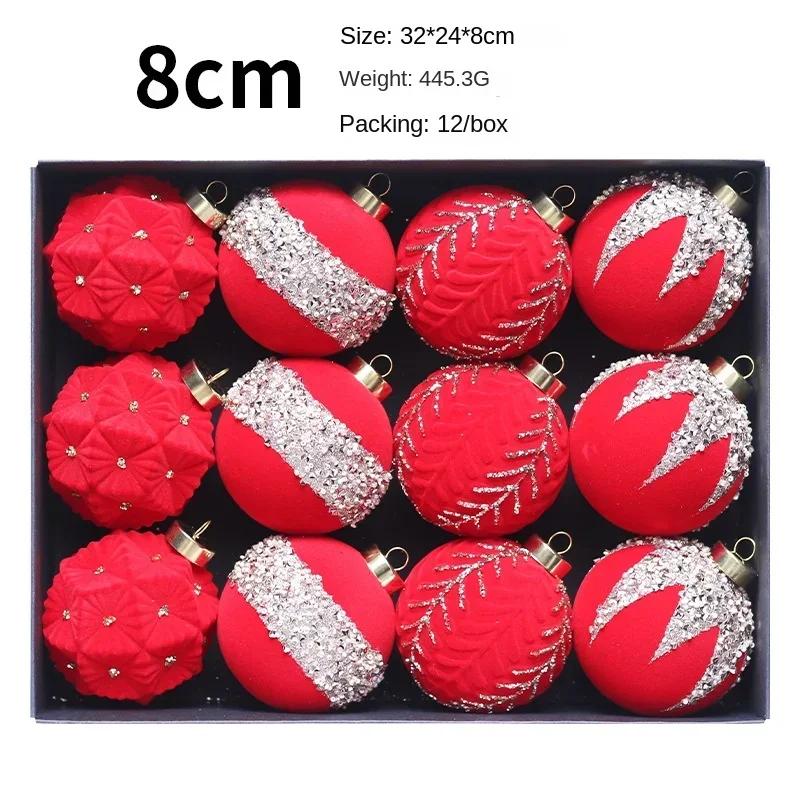 12pcs Christmas Balls Ornaments for Tree Home Car Decor Xmas New Year Navidad Festive Hanging Pendant Ball Accessories Set Of