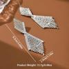Elegant Geometric Leaf Tassel Earrings With Full Rhinestone Accents Plated Copper Studs Women