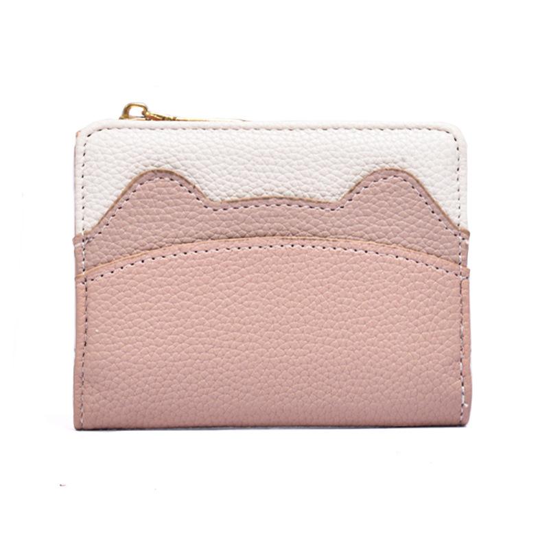 Fashionable Korean-style Women's Wallet  Multi-functional Mini Card Case  Small Student Thin Design  Cute Color-blocking Coin Purse