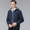 Mulberry Silk Jacket Men's Autumn Middle-aged Business Casual Double-sided Top Dad Wear Removable Hat Men's Jacket
