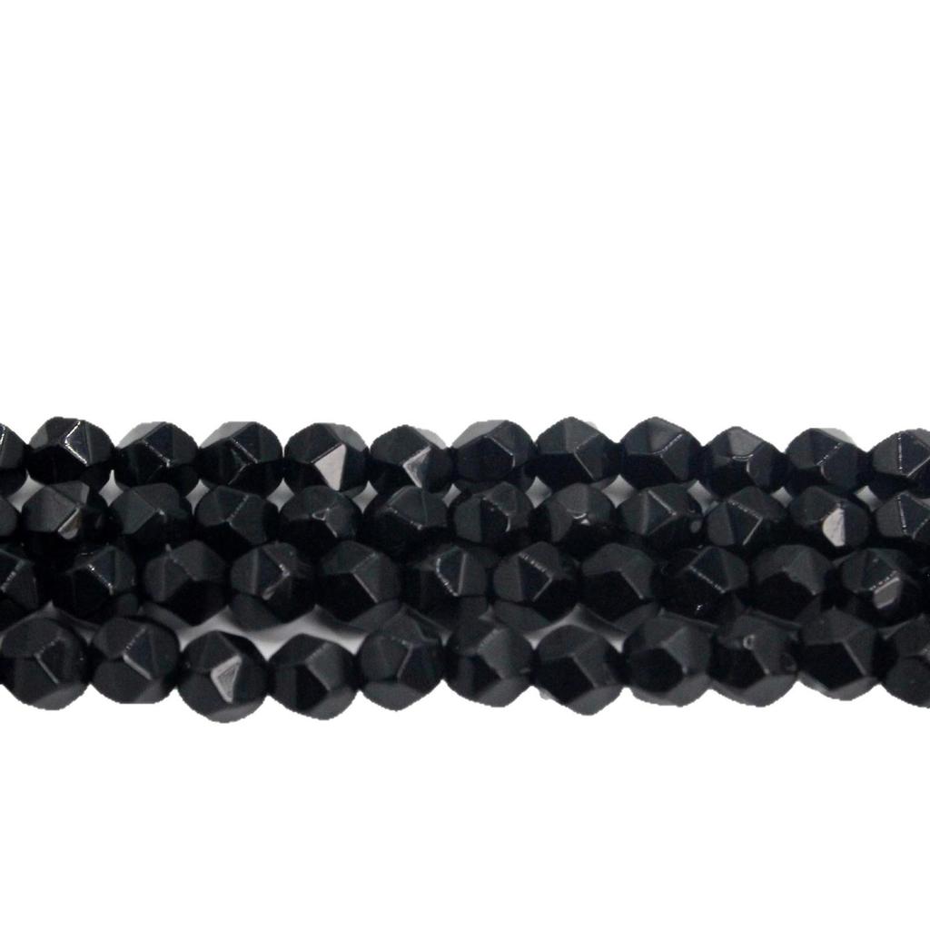 Wide Face Black Agate Cutting Glass Beads for DIY Jewelry and Bracelet Making