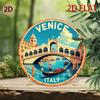 Retro Italy Venice Metal Wall Art 2D Flattened Aluminum Vintage Travel Poster Home Decor Decorative Metal Sign