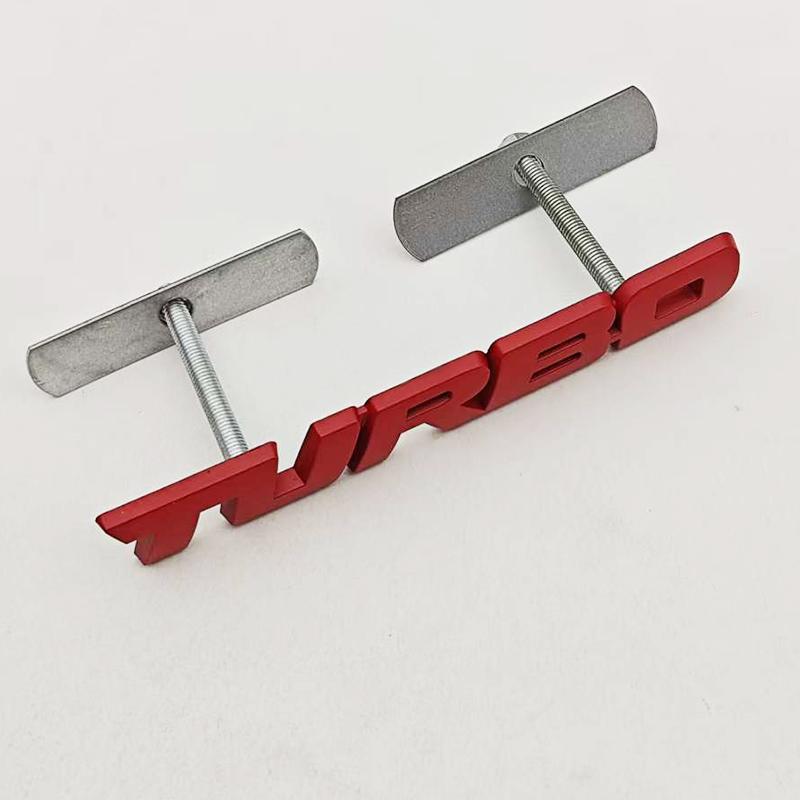3D Metal Car Sticker Logo Turbo Badge Fender Side Emblem Rear Trunk Sticker Decals Auto Turbo Universal Accessories