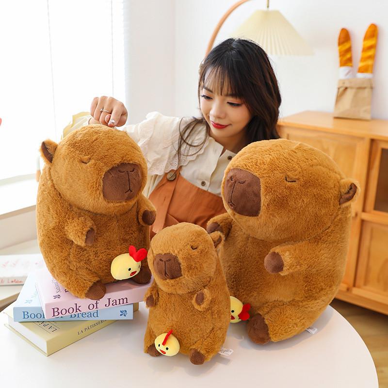 Cute Capybara Plush Toy Chick Retractable Stuffed Animal Water Guinea Pig Doll Adorable Ugly Doll Wholesale Factory