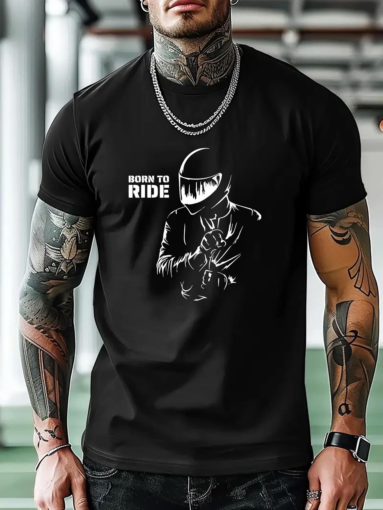 

Men s Motorcycle Racing Tshirt Featuring Riders and The Motto Born To Ride Suitable for Fans Summer Outdoor Cycling Equipm... S разноцветный