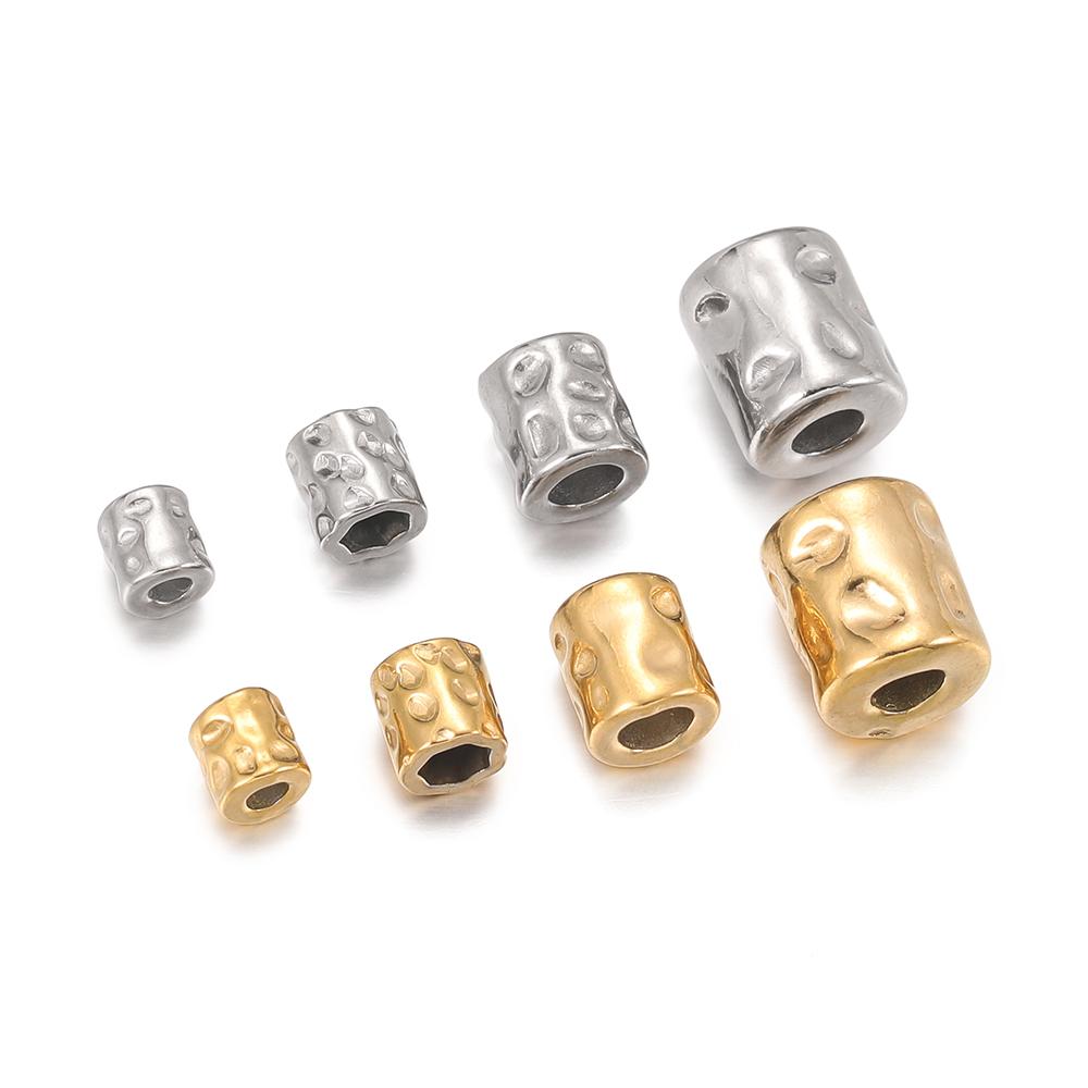 5Pcs/Pack Stainless Steel Cylinder Tube Bead Gold Plated Spacer Beads For DIY Necklace Bracelet Jewelry Making Accessories