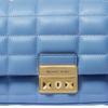 Michael Kors MK Tribeca Plaid Striped Quilted Chain Solid Color Lambskin Pillow Bag Women Handbags Light-Blue 30R4G2RL5L-457
