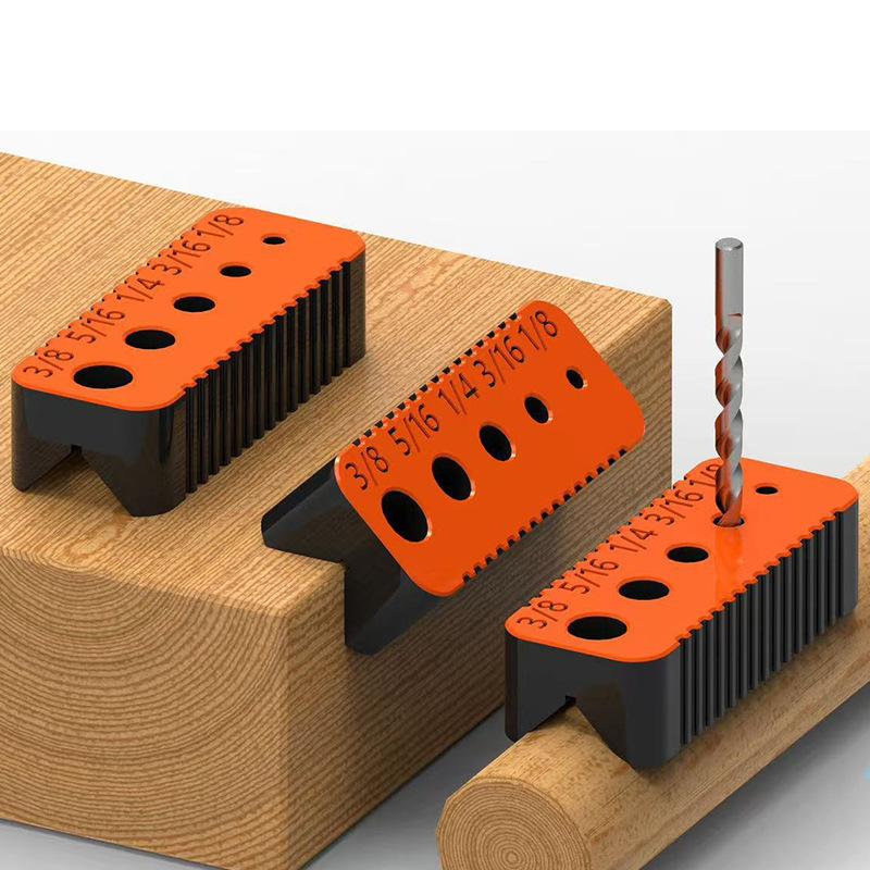 Drill Guide For 4-10Mm 3/8 5/16 1/4 1/8 Holes Drill Bit Diy Drill Jig Block Joints Tool Portable Keychain Design