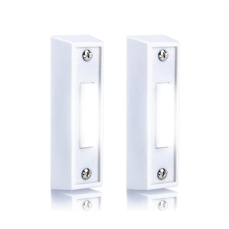 CYCLI-For Garage And Wall Mount Compatible LED Lighted Doorbell Button 2-Pack, Wired Push Button Replacement белый