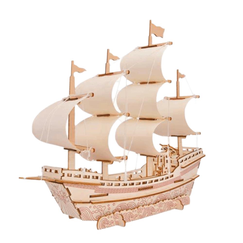3D Construction Wooden Model Kit Wooden Material Pirate Ship Model DIY Assembled Model  Home Decor