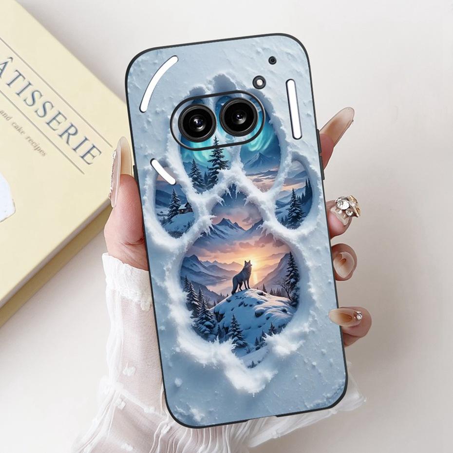 Fashion Painting Phone Case For Nothing Phone (2a) Plus Black Silicone Soft Cover For Nothing Phone 2 Phone2a Cases Bumpers