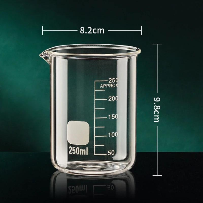 Glass Measuring Cup High Borosilicate Clear Scale Cup Heat-resisting Laboratory Beaker Kitchen Baking 50/100/150/250/500/1000ml