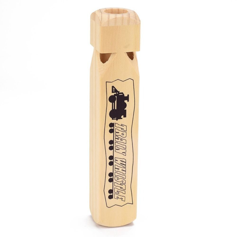 

Locomotive Sound Wooden Train Whistle Cartoon Train Pattern Noisemaker Prop Toy Musical Toy 1pc