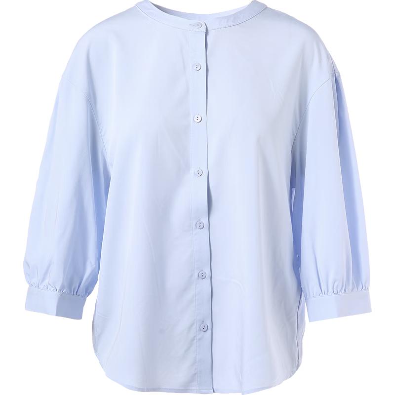 Betu Women's Round Neck 3/4 Sleeve Wrinkle-Resistant Shirt