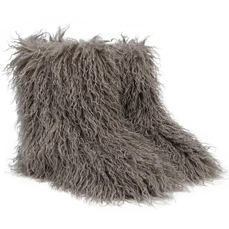 Winter Snow Boots Furry Shoes Women Fluffy Warm Faux Wool Boots Woman Teddy Fur Snow Boots Fashion Plush Short Boots Ladies