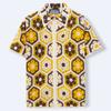 Casual Knitted Short Sleeve Shirt for Men Button Down Crochet Hollow Out Shirt Top Men's Summer Vacation Vintage Knit Golf Beach Collared Shirts Tops
