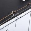 1 Pcs New Listing Fashion Personality Simple Design Heart Rate Electrocardiogram Chart Lightning Bracelet Couple Bracelet