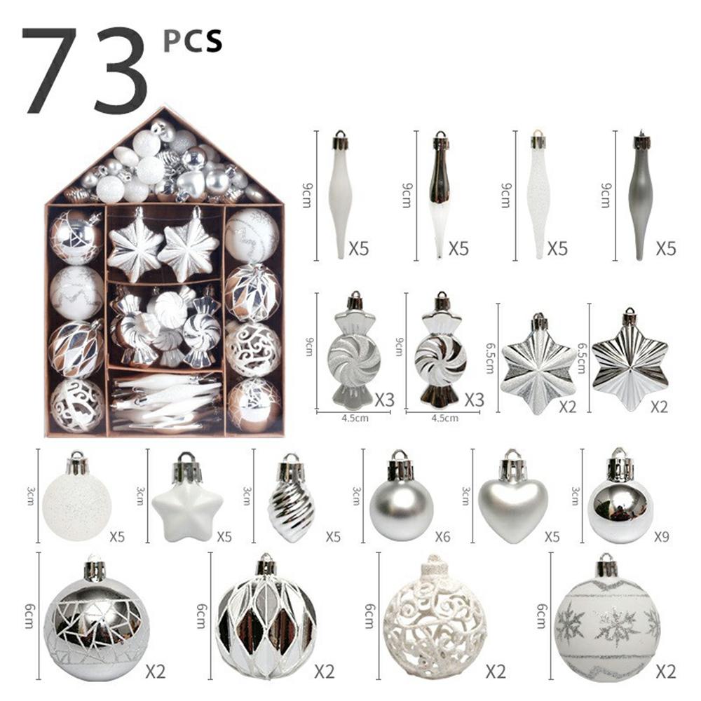 73 delar/set Julpynt Set Jul Målad Kula Hängande Kulor Högtidspresent Dekorationer