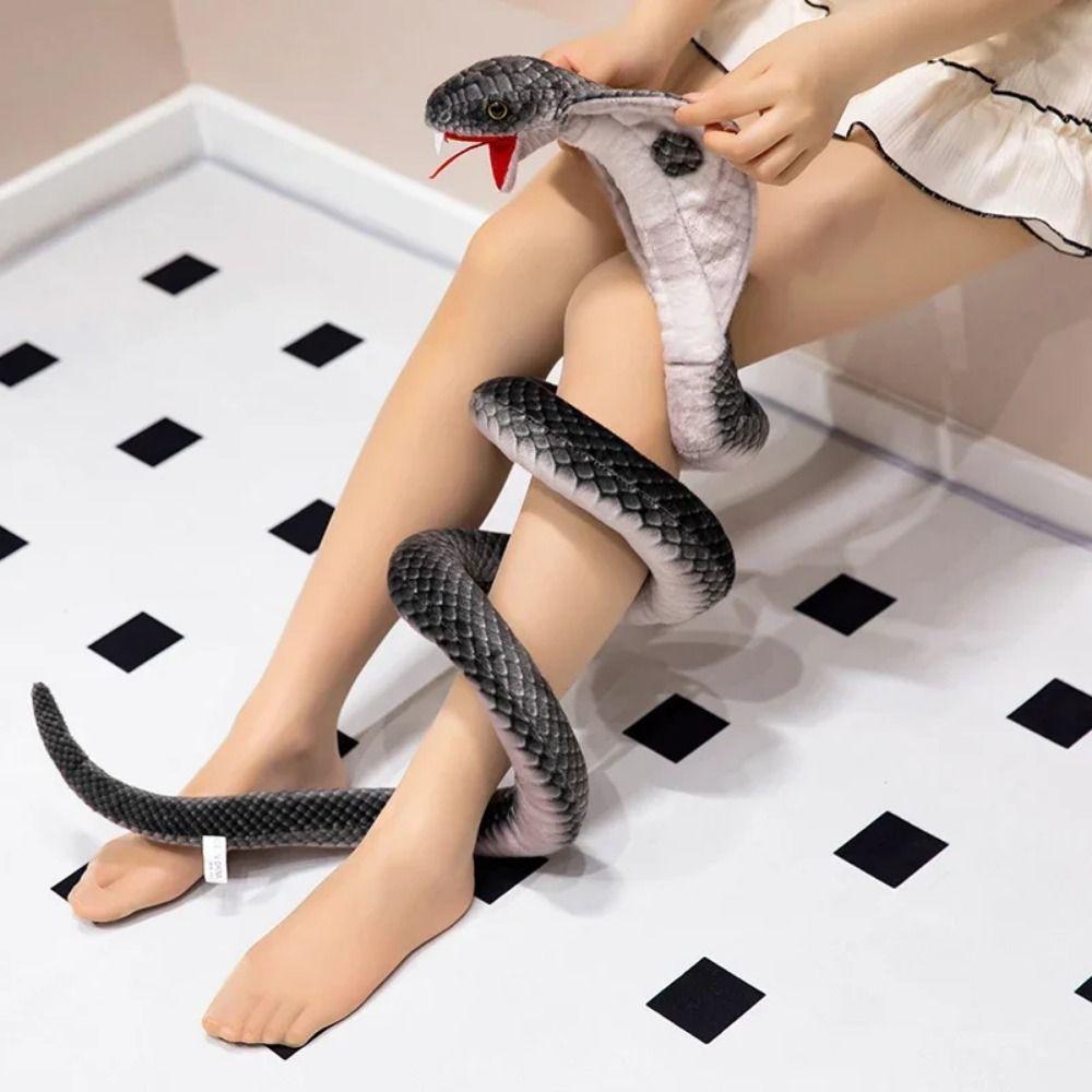 Lifelike Year of The Snake Plush Toy Cobra Snake Stuffed Plush Doll  Car Decor
