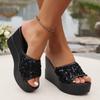 Large Size, Sandals, High Heels, Wedge Heels, Thick Sole, Sponge Shoes
