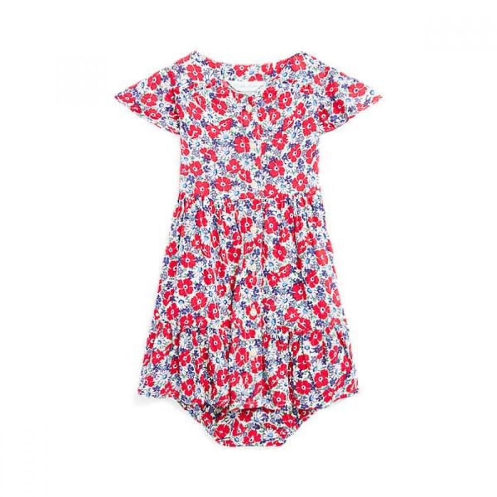 Ralph Lauren Baby Girl Floral V Neck Dress Cwpodrsf3d20406999 9M