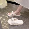 Bow slippers women's summer new ins super fire thin bottom beach sandals fashion versatile skirt