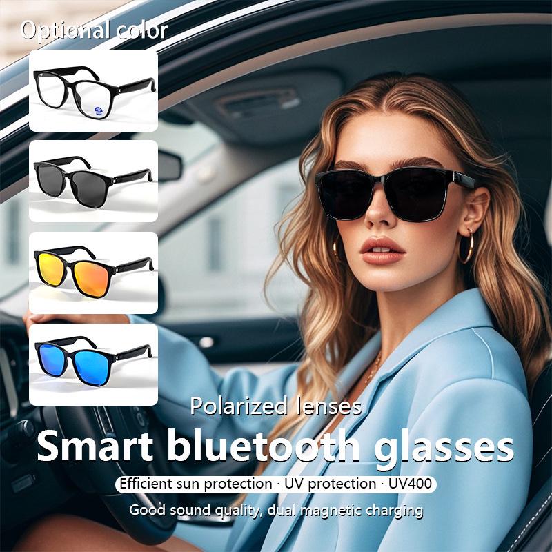 Bluetooth Smart Sunglasses with Music, Calls, Navigation, UV400 Protection, and Polarized Replaceable Lenses