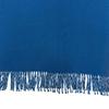 Excellent HERMES Shawl Large Scarf with Embroidered Logo Blue Cashmere Used