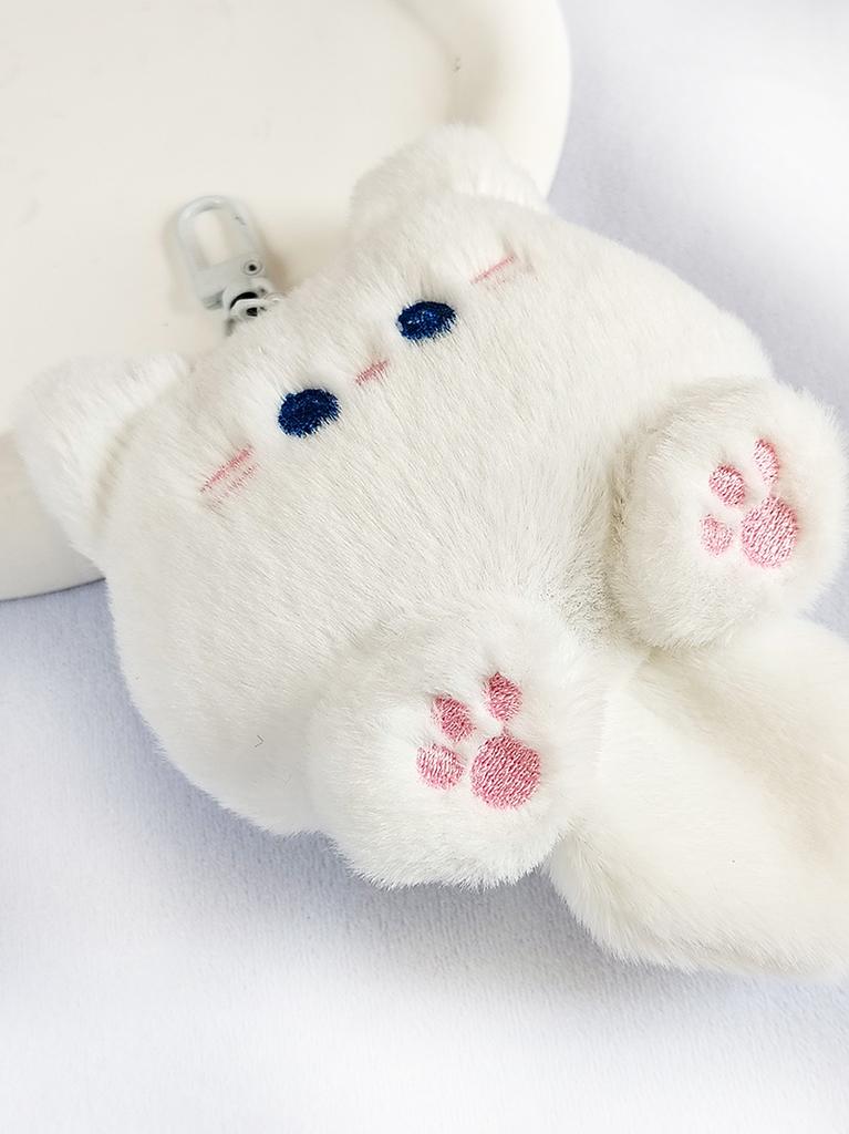 4Pcs Cute Coffee Cat Stuffed Animal D I Y Little Cat Keychain Plush Bag Car Pendant Keychain Trinket Kids Stuffed Animal Toys