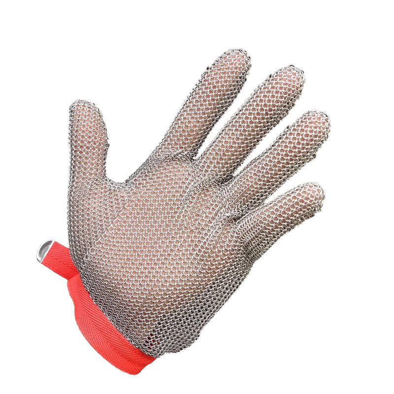 Anti-Cut Full Textured 316L Stainless Steel Chainmail Gloves for Butchers