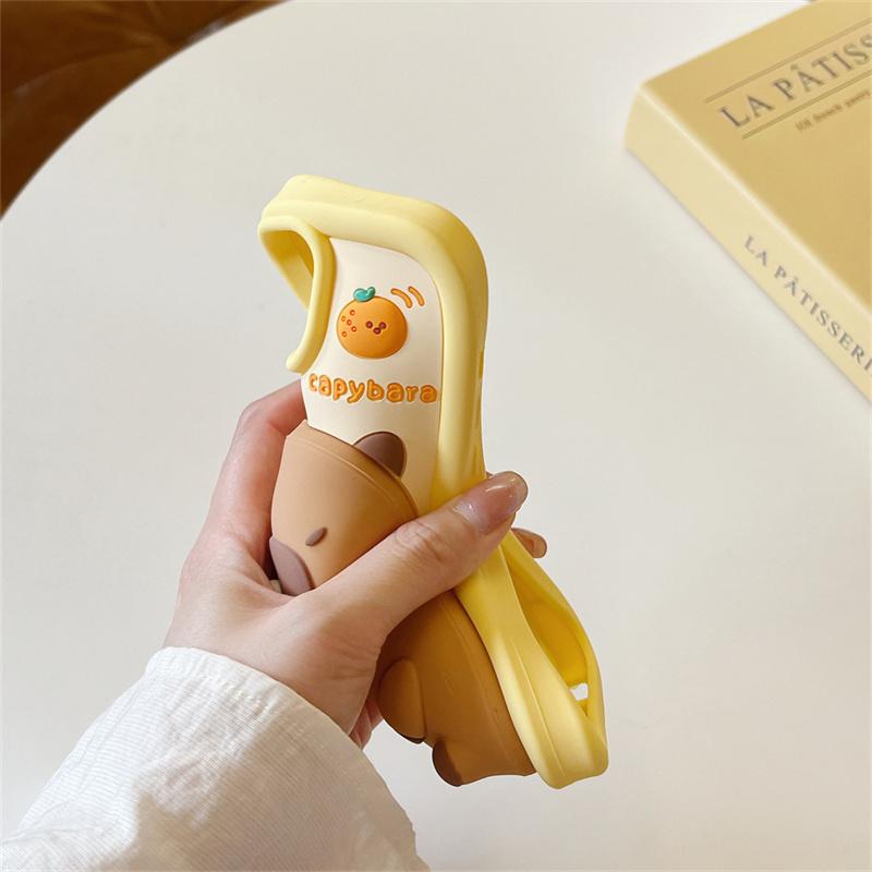 For iPhone 16 15 13 14 12 Pro Max Cute Cartoon Capybara Stitch Mickey Mouse Lotso Butter Bear Soft Silicone Blowing Bubble Cover