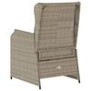 Garden Chair with Cushions 2 Pcs. Adjustable Light Gray Poly Rattan