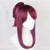 Anime 45cm LOL K/DA The Rogue Assassin Akali KDA Short Purple Brown Ponytail Clip Heat Resistant Hair Cosplay Costume Wig