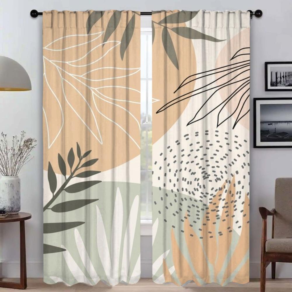 

Лаконичный стиль растения затемняющие шторы для комнаты 2 панели современные шторы для гостиной перегородка Хэллоуин украшения оттенки кухня W50xH70cmx2pcs-CL