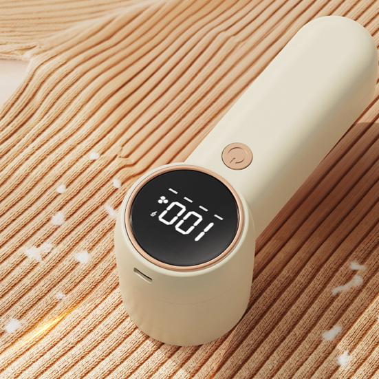 Electric Fabric Shaver Lint Remover Rechargeable Defuzzer with 3-Speed Pill Removal LED Display USB Charging Cable Lint Cutter