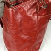 Coach Leather Hand Shoulder Bag Red Enamel Signature Embroidery(USED)