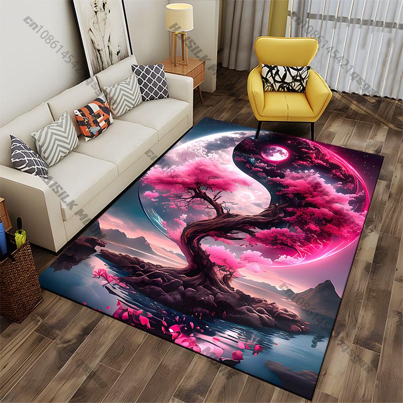 Harmony balance nature cosmic flow carpet Yoga living room room decor children's crawling mat doormat area rug games mat