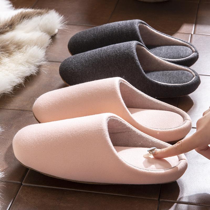 Silent cotton slippers winter indoor home 2025 new velvet warm and non-slip couple cotton drag winter
