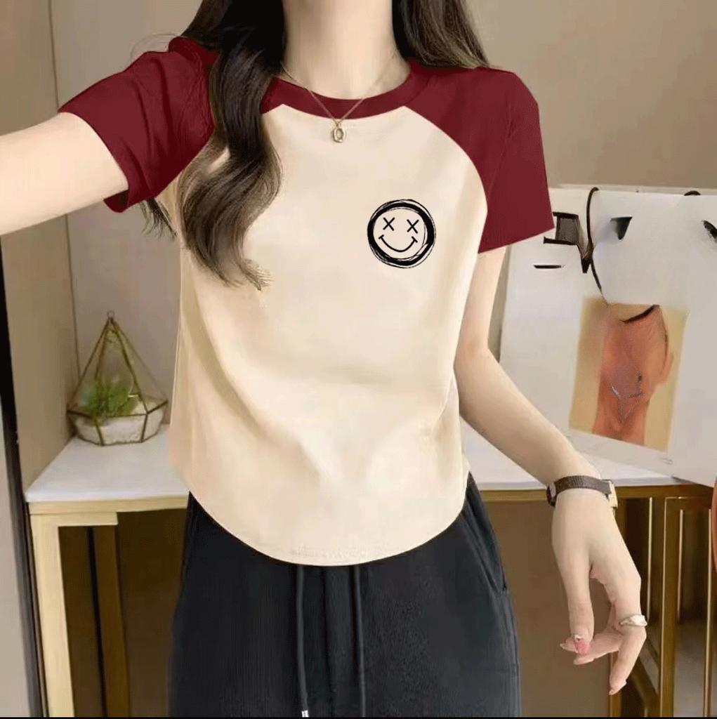 Good Quality 220g Pure Cotton Women T-shirt Harajuku Summer Short Sleeve O-neck Casual Graphic Printing Slim T Shirt Ladies Short Y2k Tops Clothes