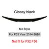Per BMW Serie 4 F32 F33 F36 2014-2020 Fibra di Carbonio Lip Paraurti Posteriore Spoiler Baule Kit Ala Coda Stile MP M4 PSM Nero Lucido
